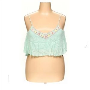 🆕 Joyce Leslie Truth Teal Boho Crop Top Large